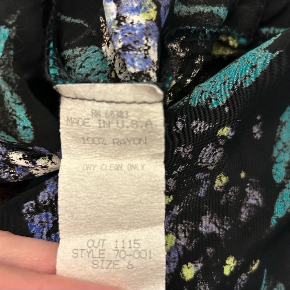 Vintage 80s Michelle Stuart Floral Dress Small - Picture 11 of 12